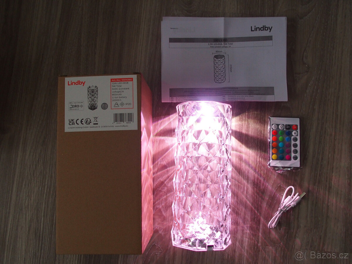 Lindby LED dobíjecí stolní lampa Louane 21 cm NOVÁ