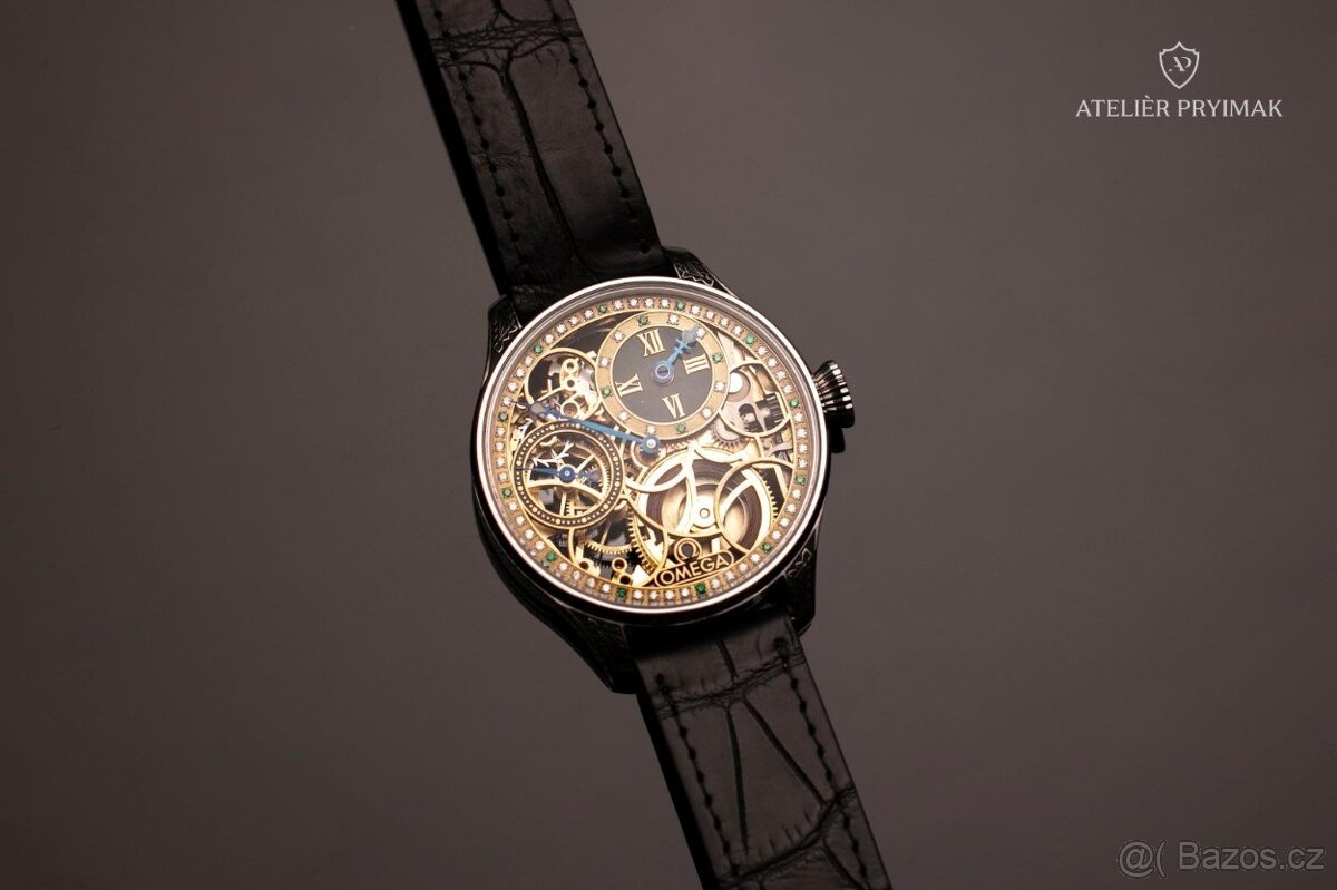 Exkluzivní starožitné skeletové hodinky OMEGA 1915