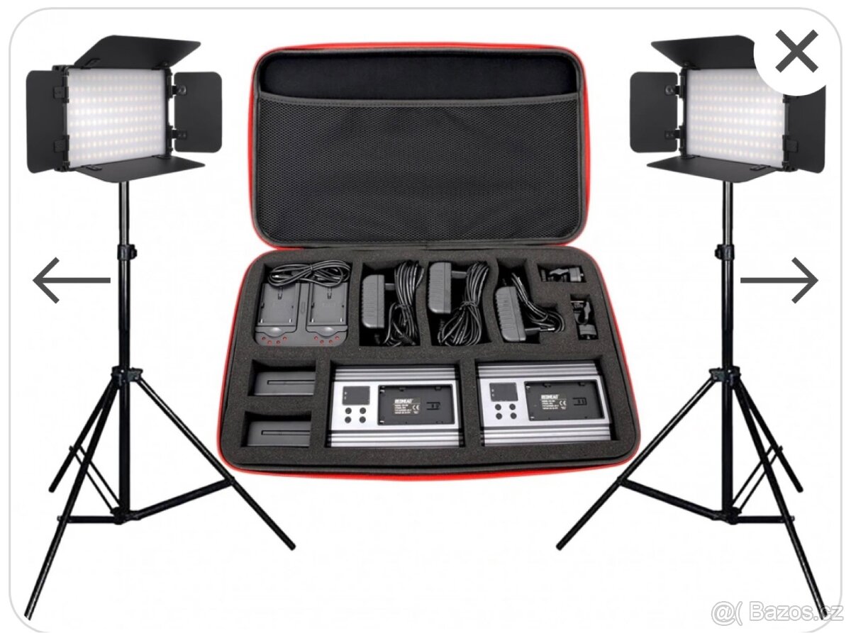 Set 2 LED + baterie,stativy,brašna