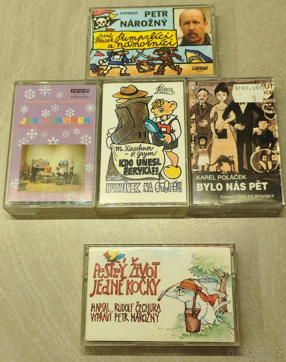 Audio kazety - pohádky - 5 ks