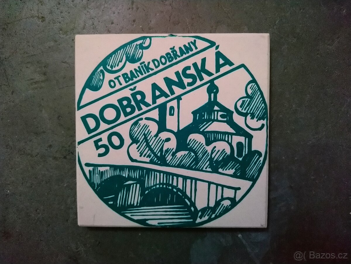 Keramická dlaždička Dobřanská 50 Made in Czechoslovakia