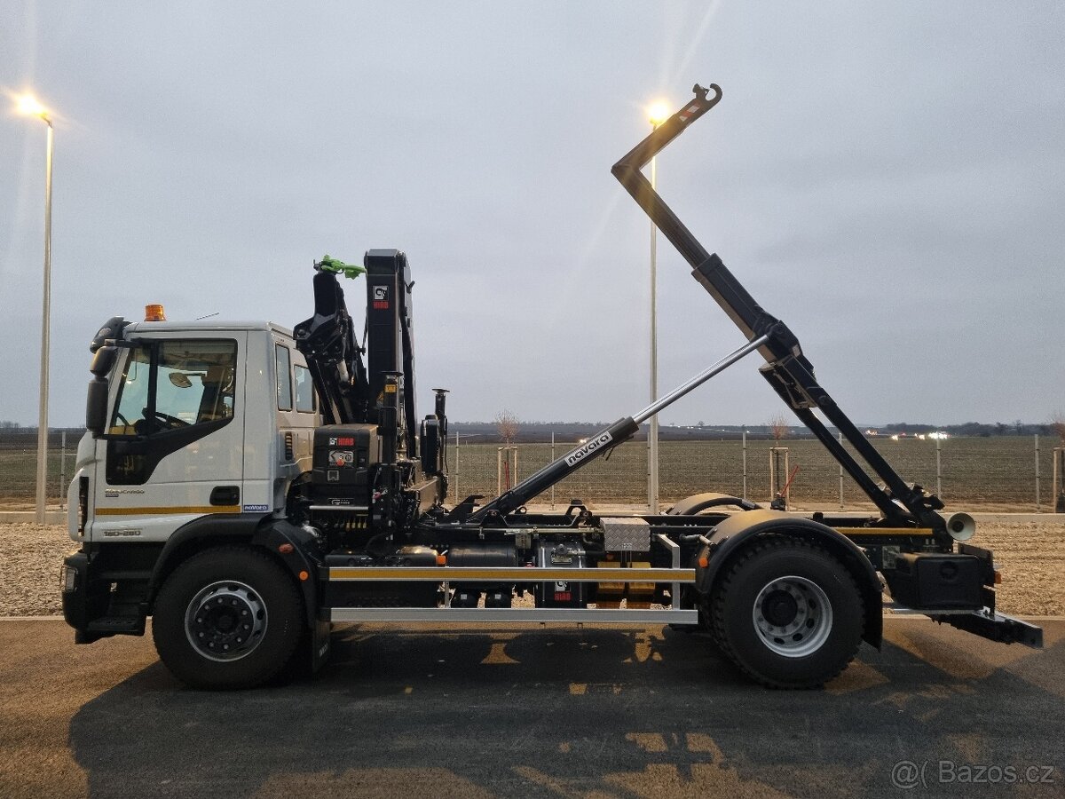 NOVÉ IVECO 180E28 RUKA HIAB 138 + NOSIČ KONTEJNERU 10T