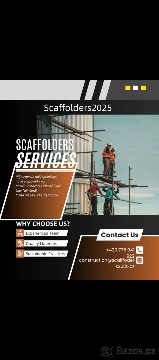 lešenaři /pomocníci/ řidič lkw.