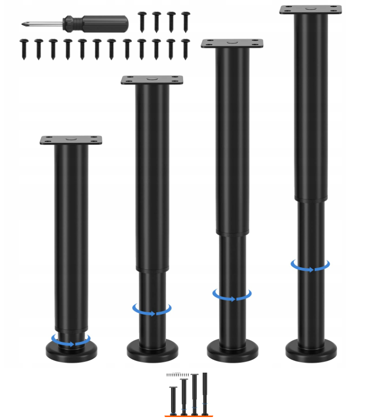 4-dílné nastavitelné nábytkové nožičky