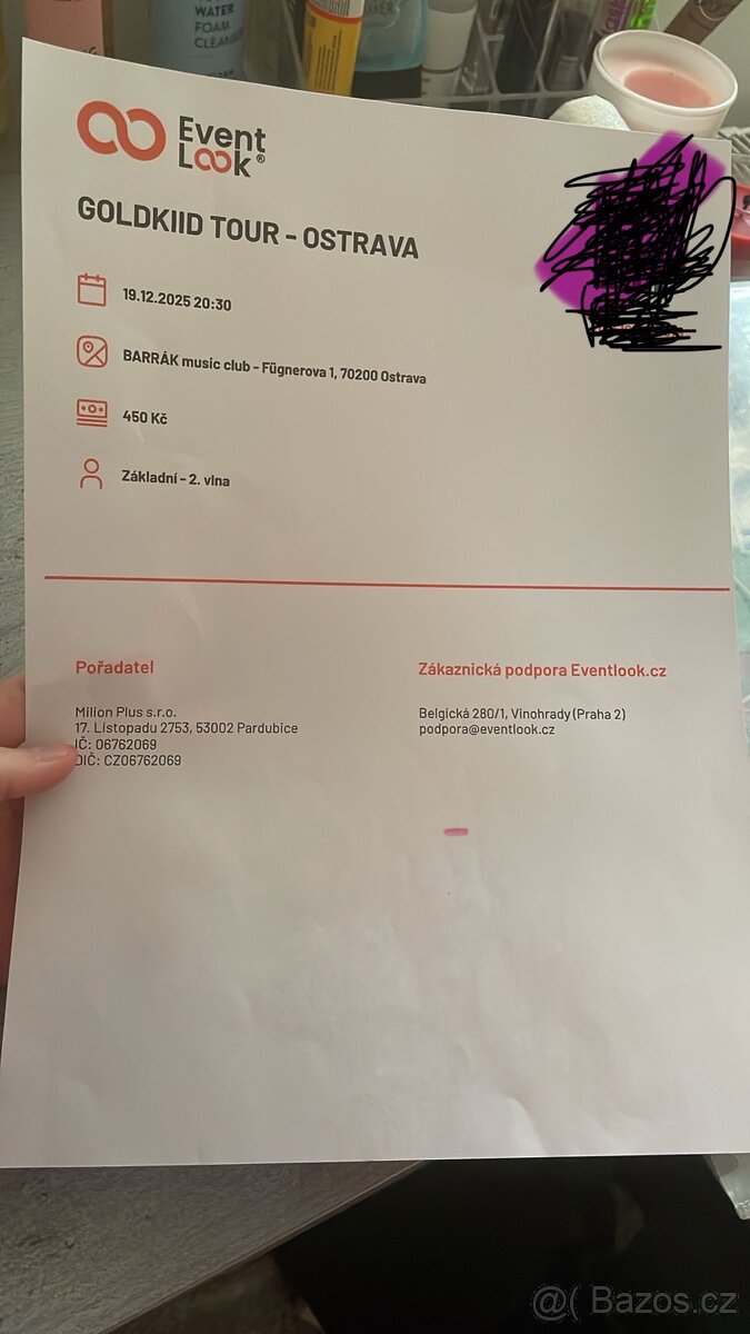 Prodám lístek Goldkiid tour 19.12.2025