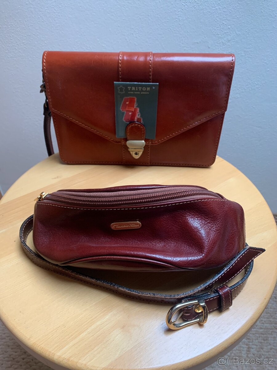 Pánská kožená ledvinka a taštička