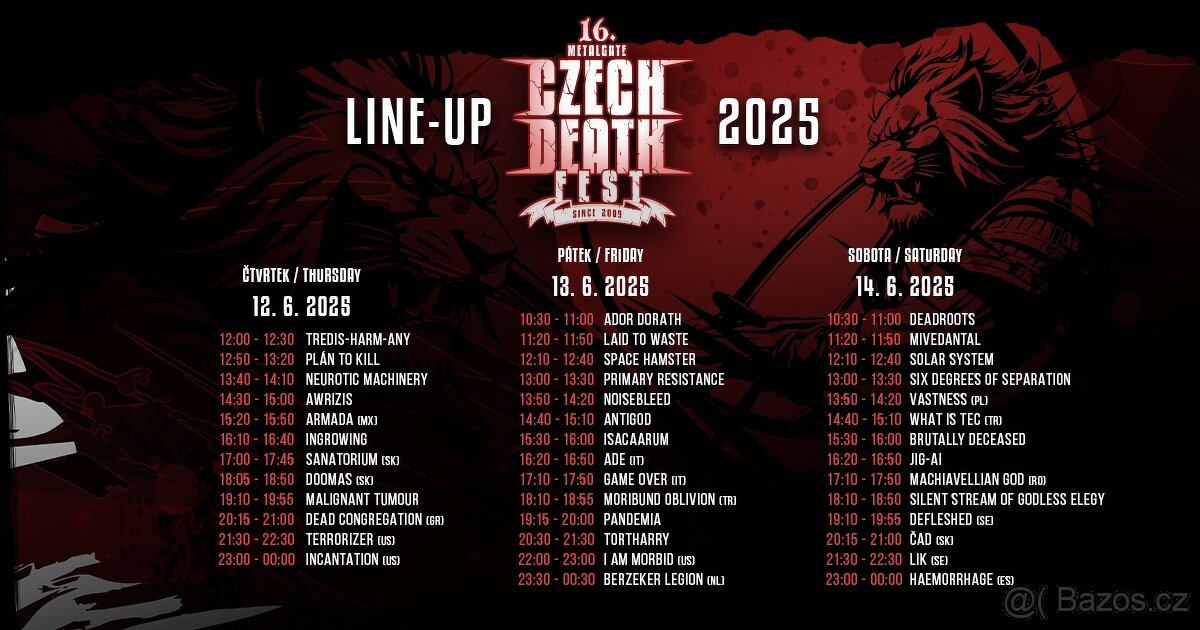 MetalGate Czech Death Fest 12.-14.6.2025
