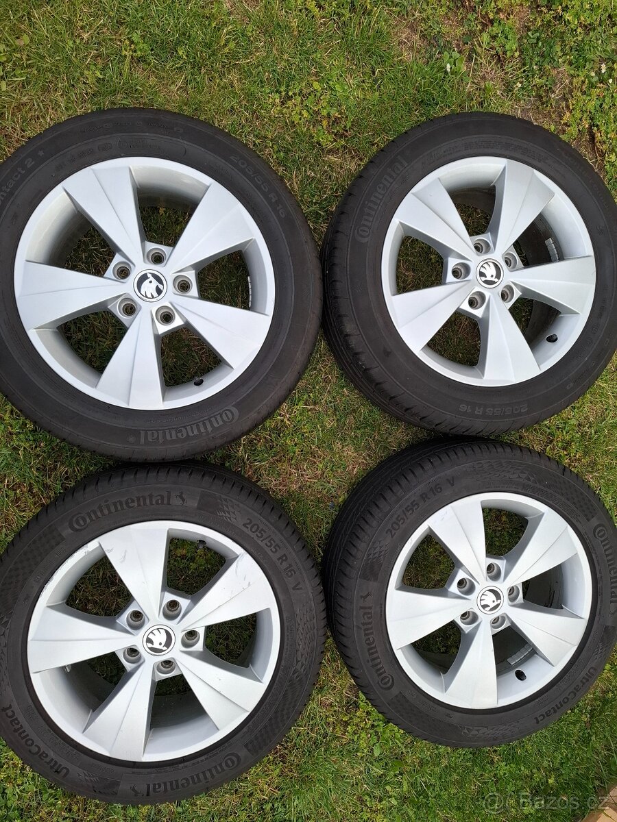Sada letních kol vč.Alu Škoda Velorum 205/55/16