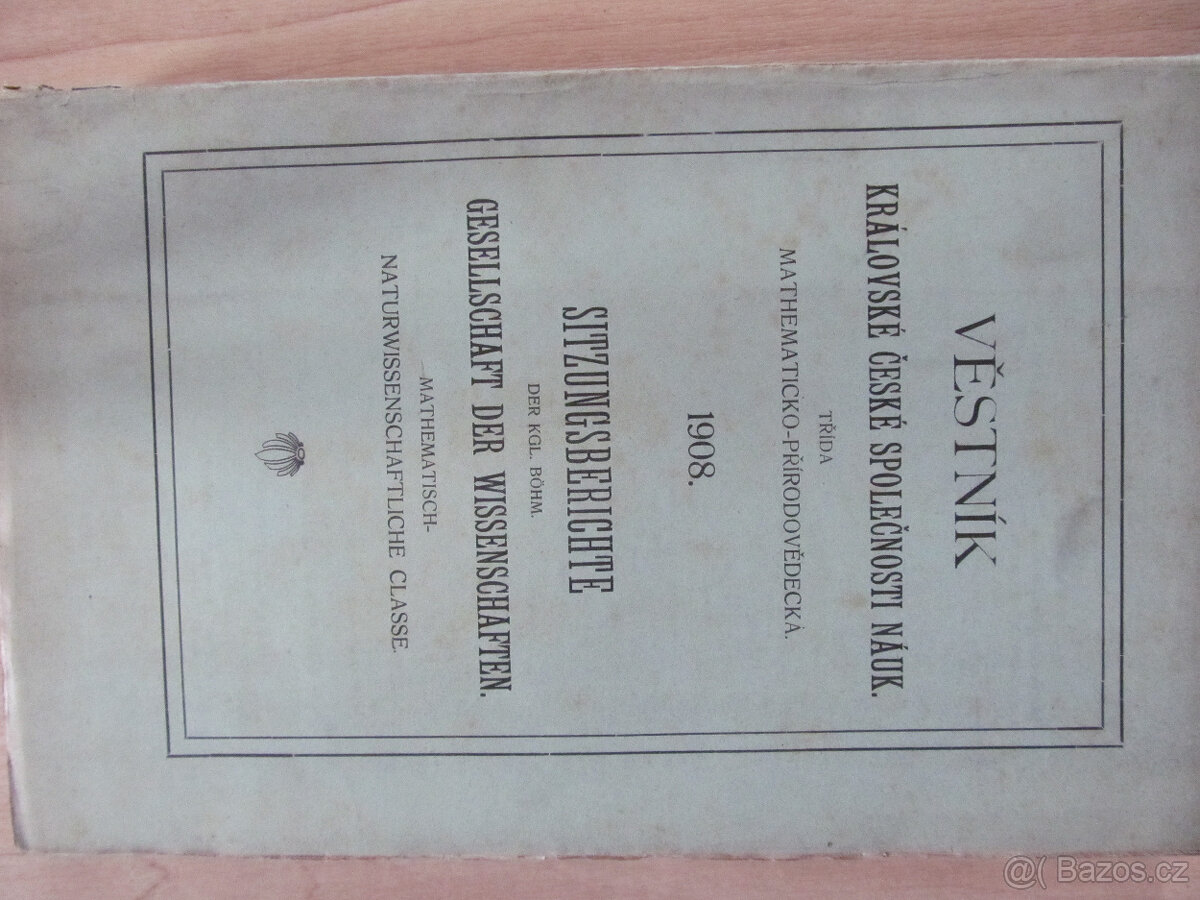 Věstník Královské české společnosti náuk 1908