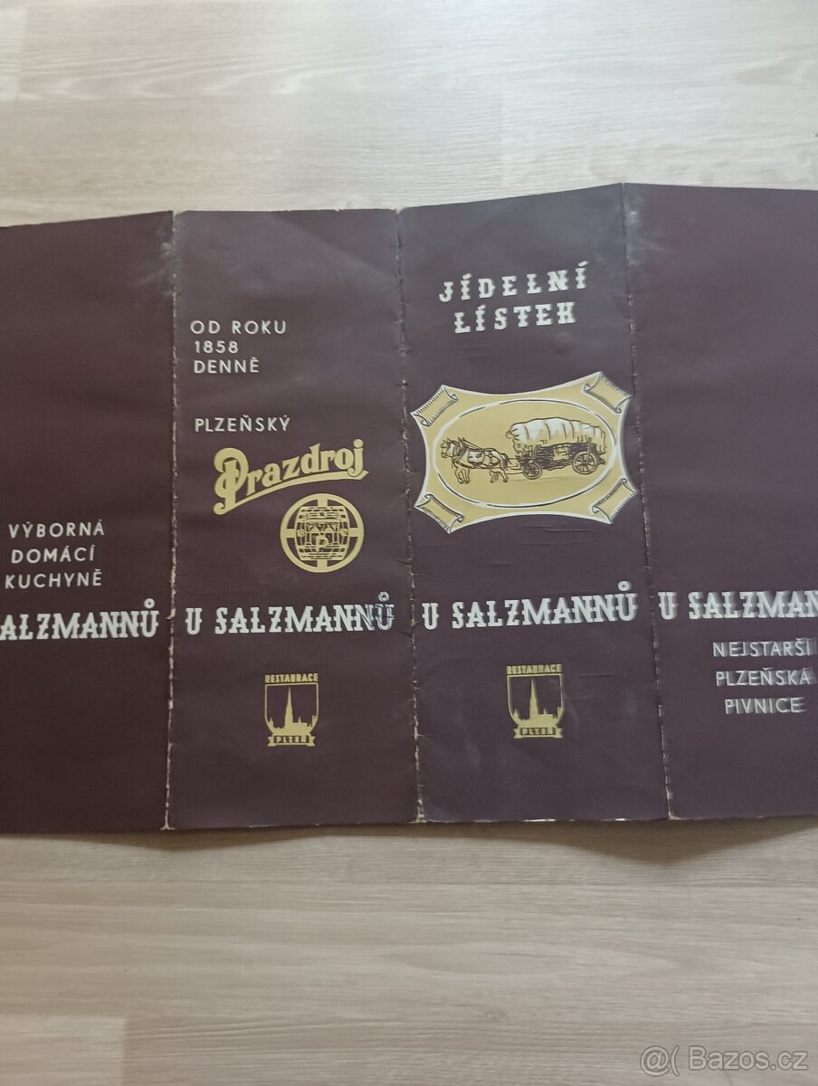 Starý jídelní lístek