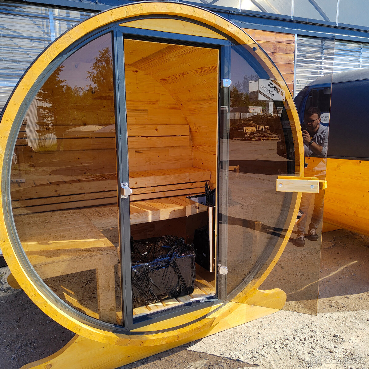 Venkovní finská sauna.