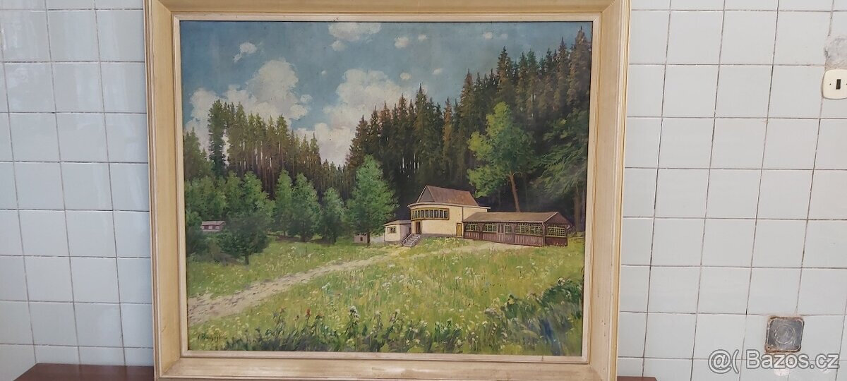 Obraz 140 x 120 cm, cena 1000,-Kč.