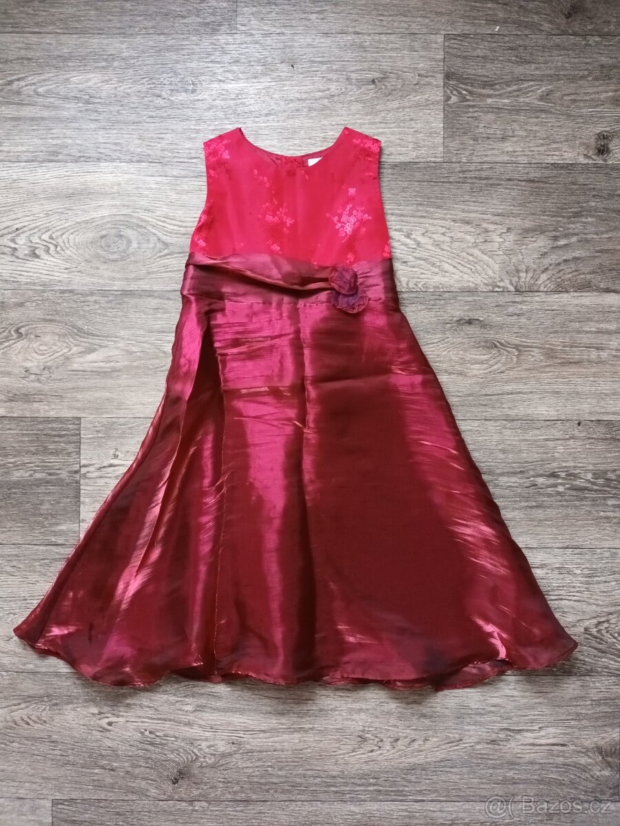 Dětské holčičí společenské bordó šaty, vel. 3-4