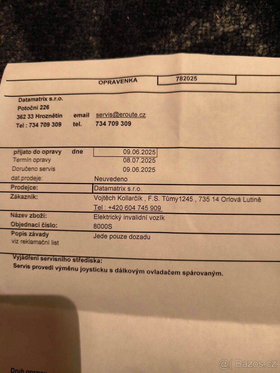 Elektrický invalidní vozík Eroute 8000s