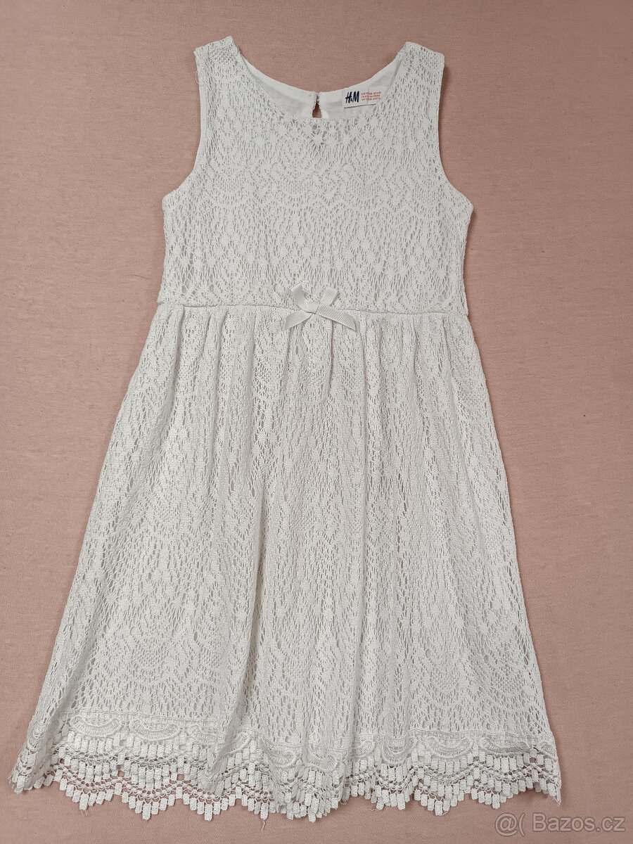 H&M dívčí šaty bílé, vel. 122-128