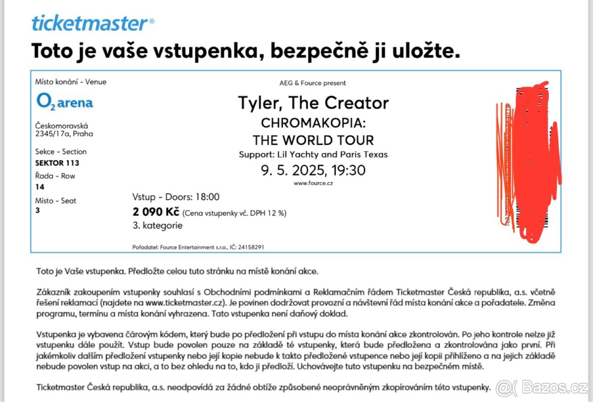 TYLER THE CREATOR PRAHA 1x SEKTOR 113
