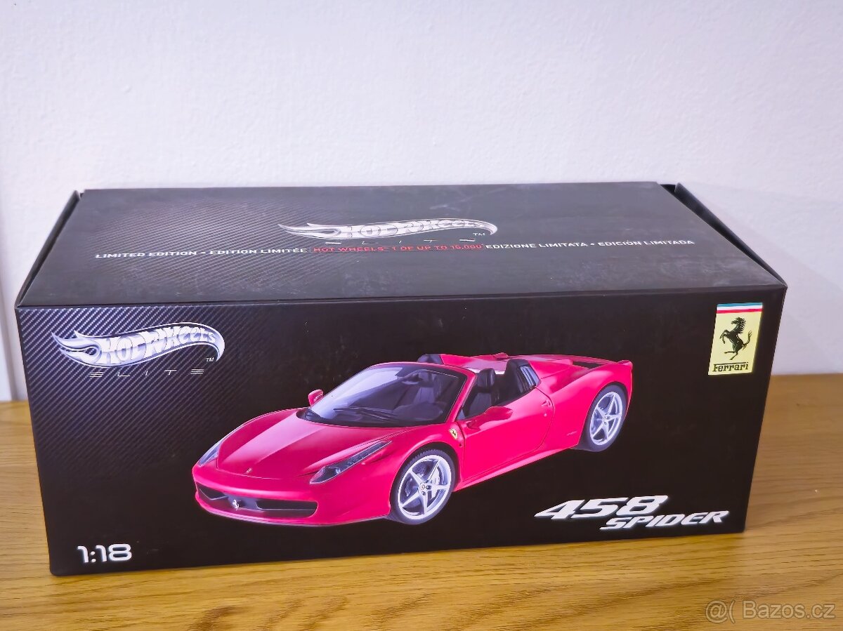 Ferrari 458 Italia spider 1:18 Hot Wheels ELITE