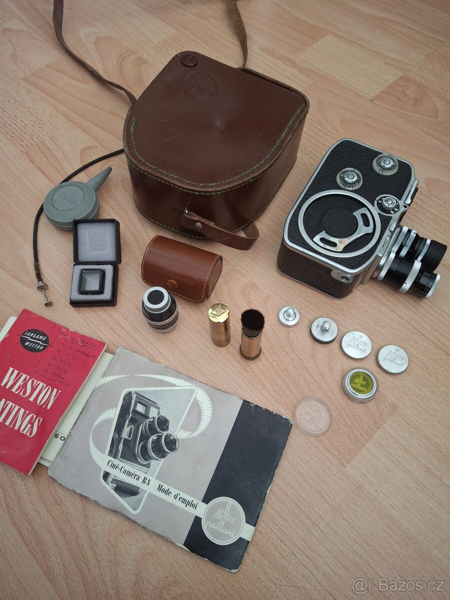Bolex Paillard B8 8mm Kamera + příslušenství