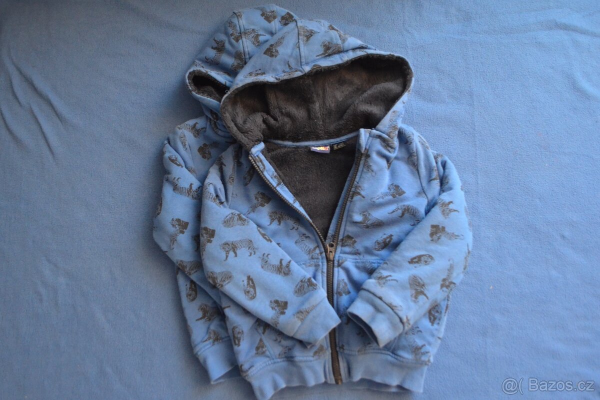 Modré teplé mikiny dvojčata 4-6 let LUPILU