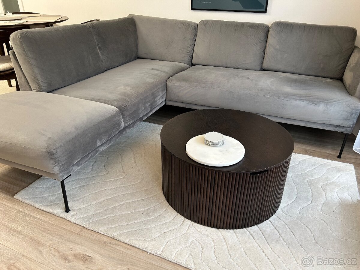 Sametová rohová pohovka Fluente (Westwing)