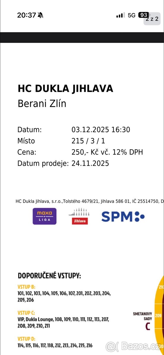 Jihlava - Zlín hokej 3.12.2025