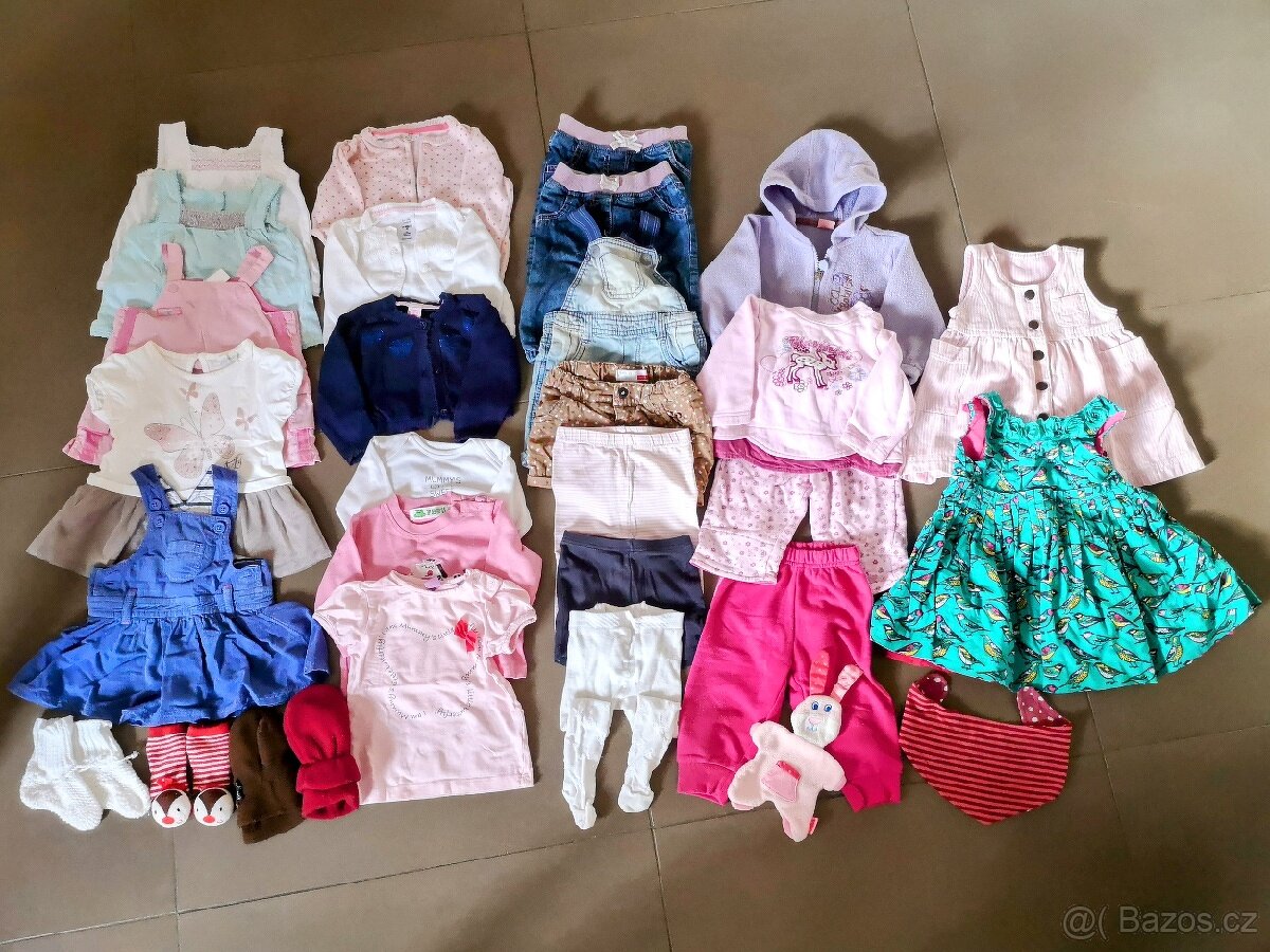 Balík oblečení pro holčičku 0-6 měsíců, vel. 62-68