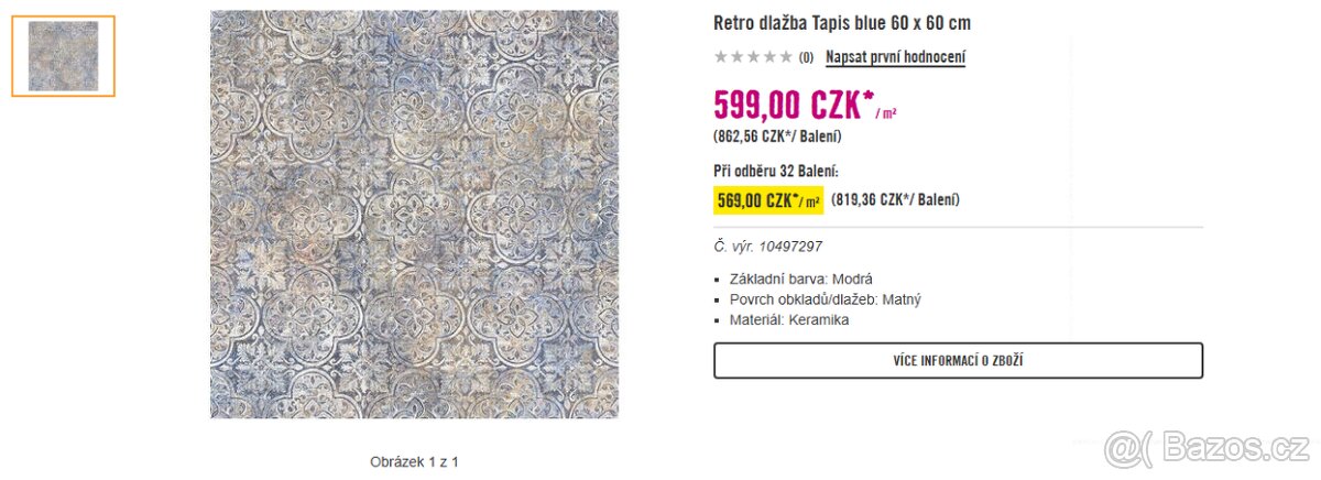 Dlažba Tapis blue 60x60cm