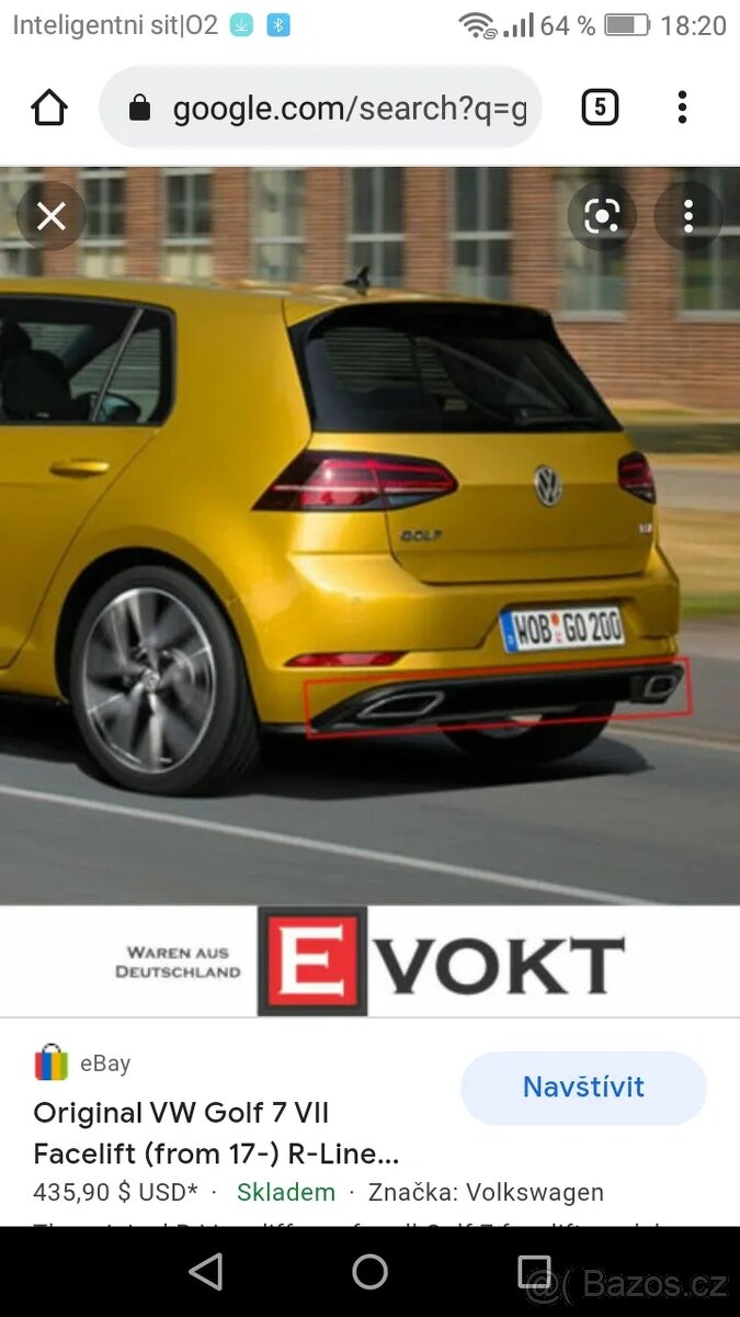 Golf 7 zadni difuzor