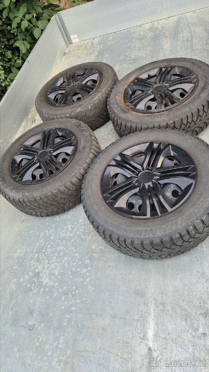 4x plechové disky 5x112 R15 vw, audi, škoda, seat zimní pneu