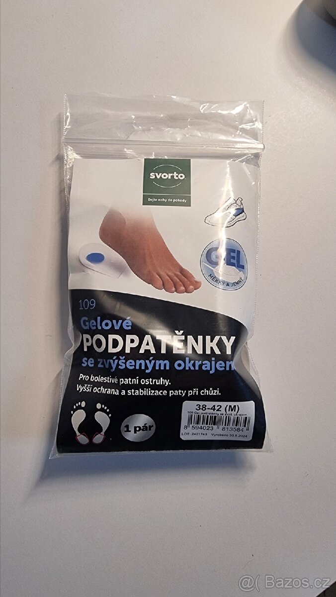 Gelové podpatěnky se zvýšeným okrajem