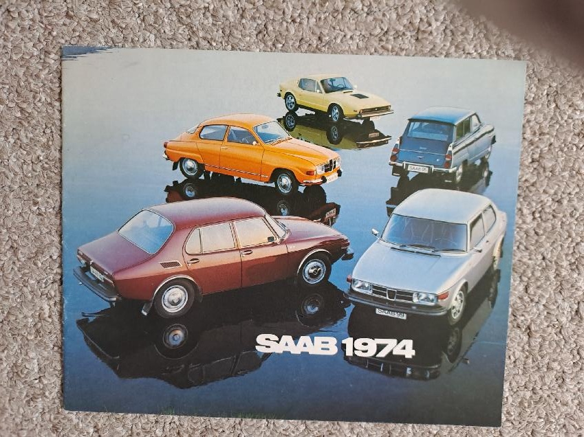 Prospekt osobních automobilů SAAB 1974, firemní, dobový