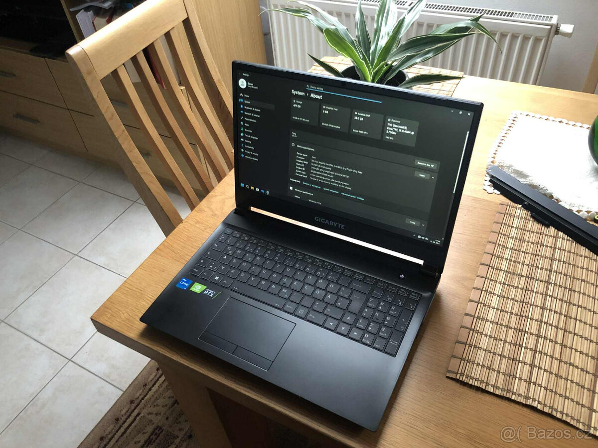 GIGABYTE G5 KD, výkonný notebook, upgrade 32gb RAM, rtx 3060