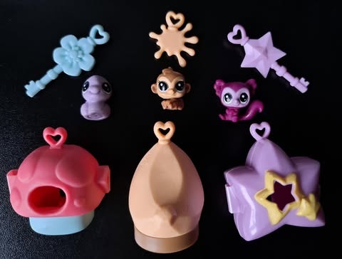 LPS Zvířátka sada - 3x LPS, 3x domeček (klíčenka)