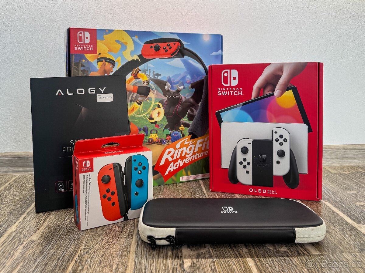 Nintendo Switch OLED, druhá sada Joy-Con, Ring Fit Adventure