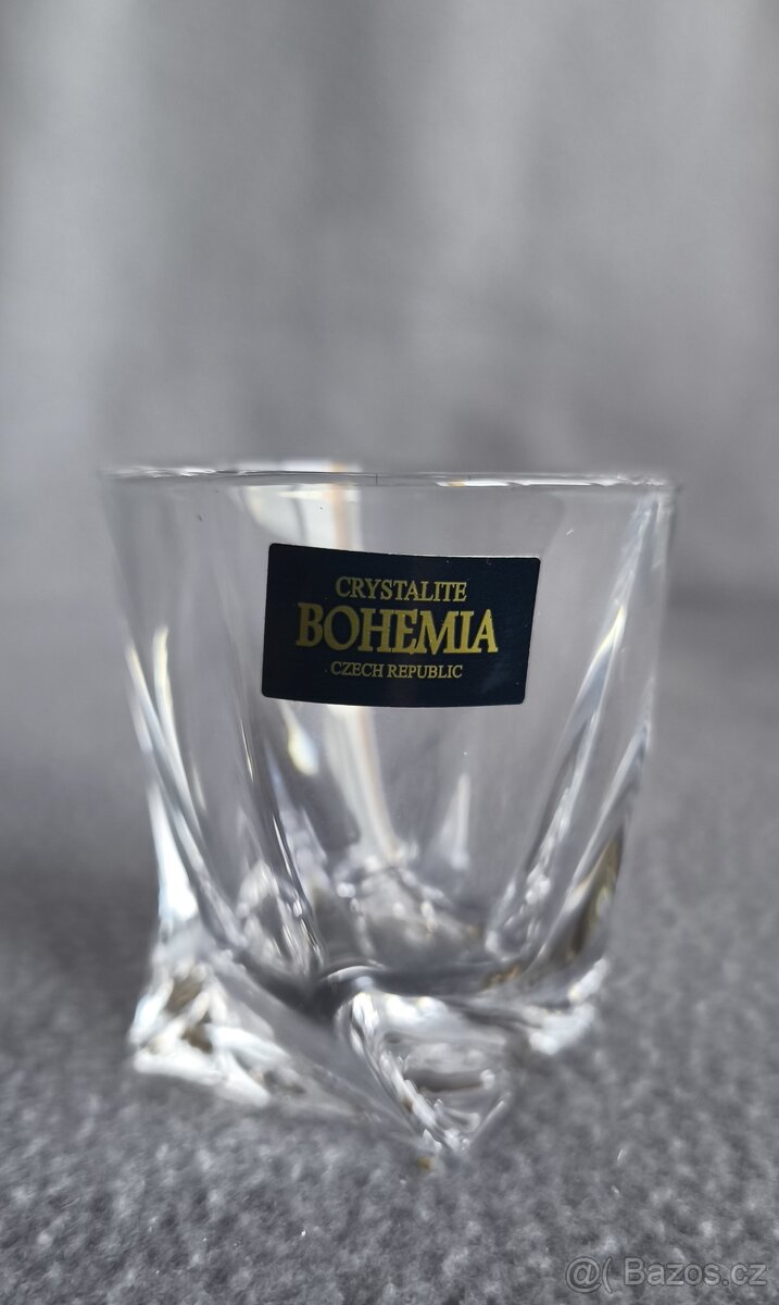 Crystalite Bohemia QUADRO dvě sady slenic na panáky