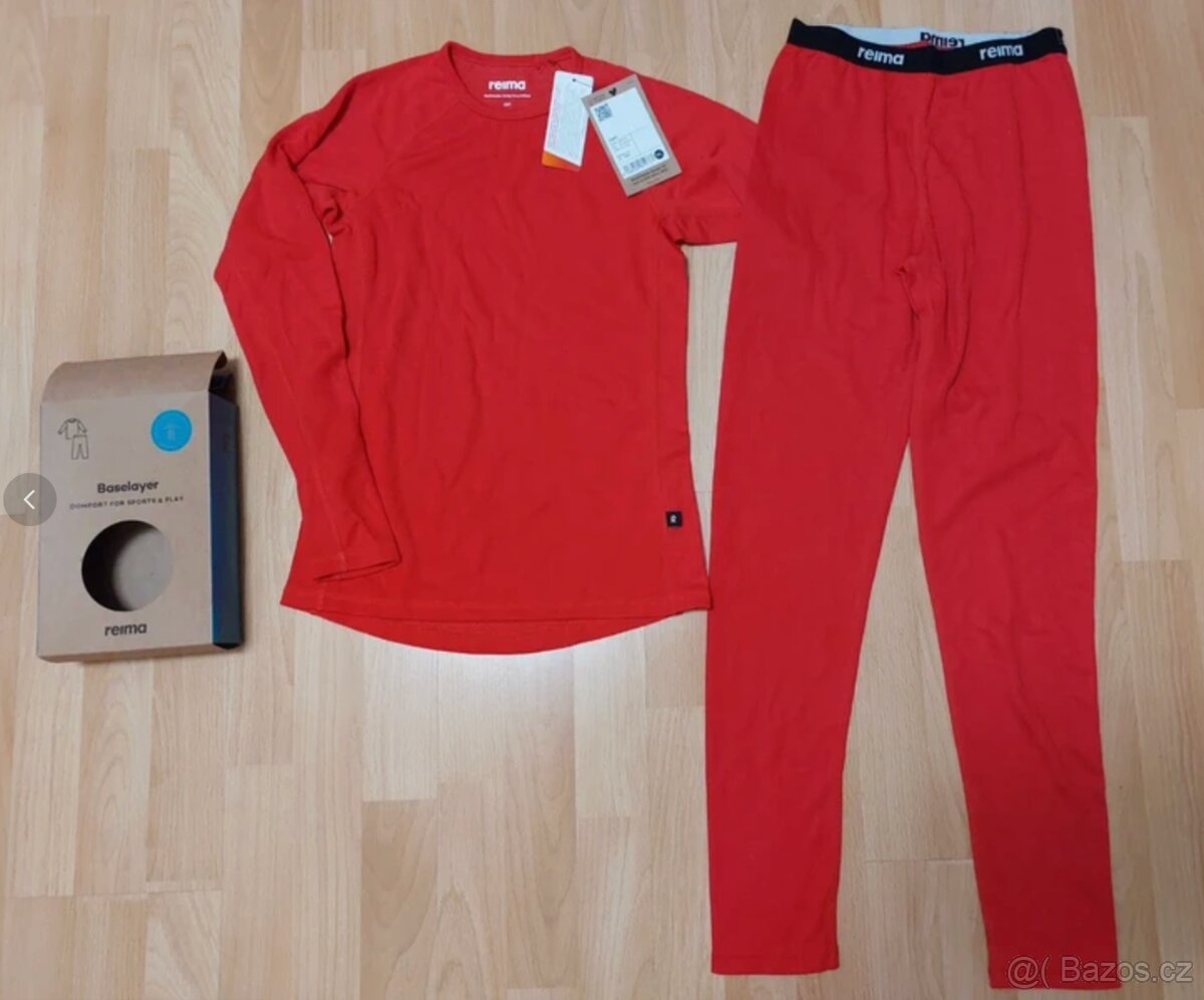 Nové dětské červené funkční termo prádlo, Reima Lani, 150