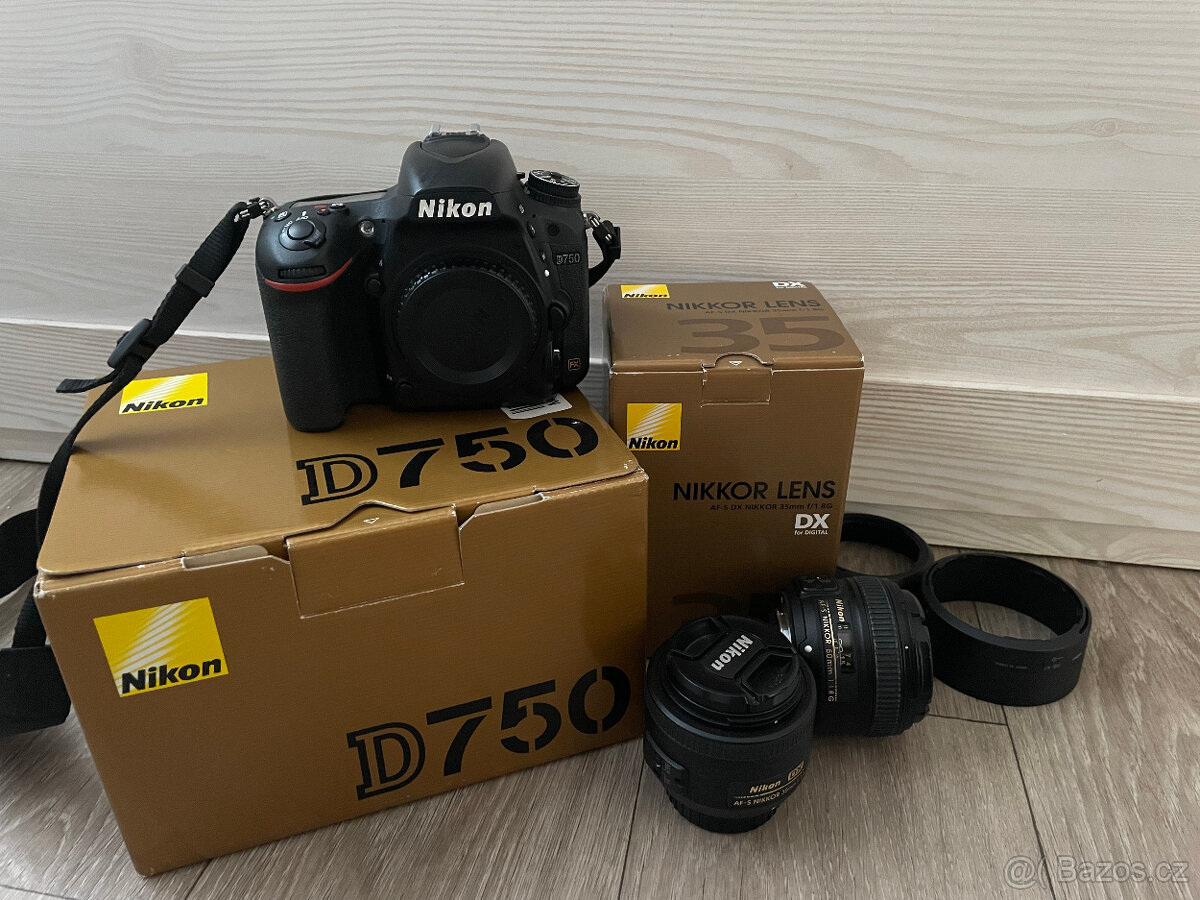 Nikon D750 s objektivy 35mm a 50mm