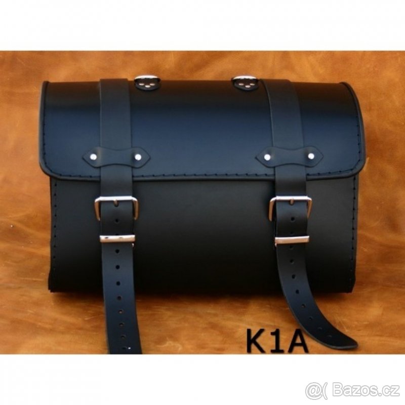 Kožený kufr - válec na chopper 38cm typ 1A,1B,1C