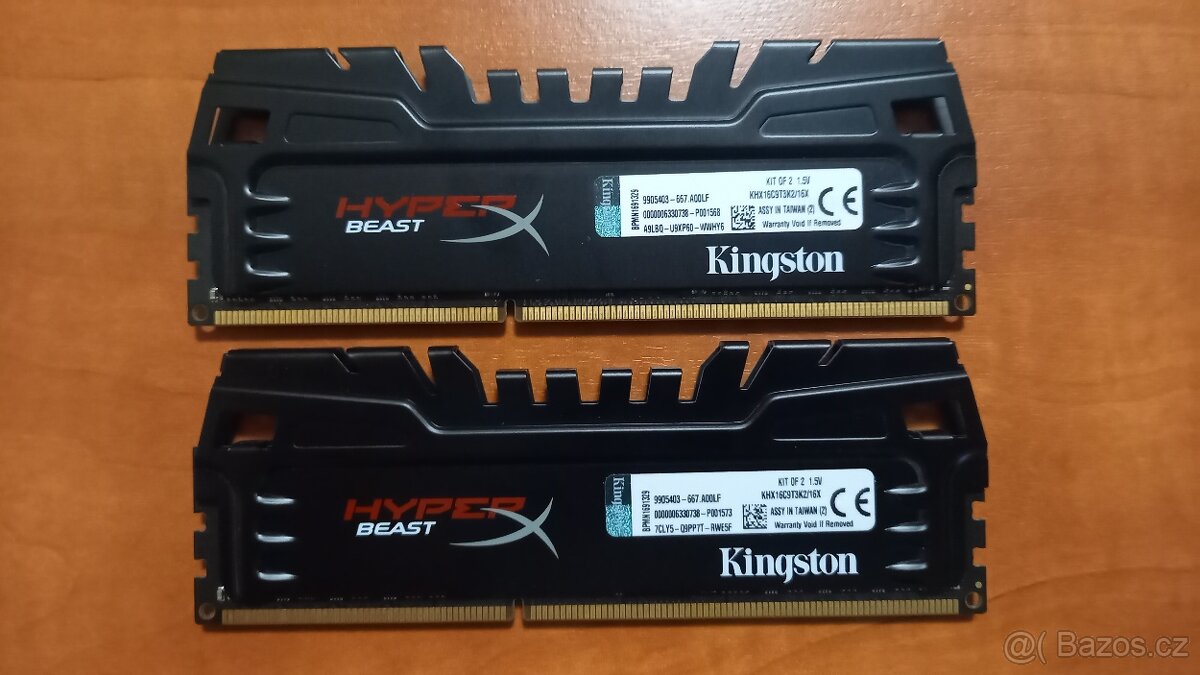 Prodám Kingston HyperX Beast 16GB (2x8GB) DDR3 1600 XMP