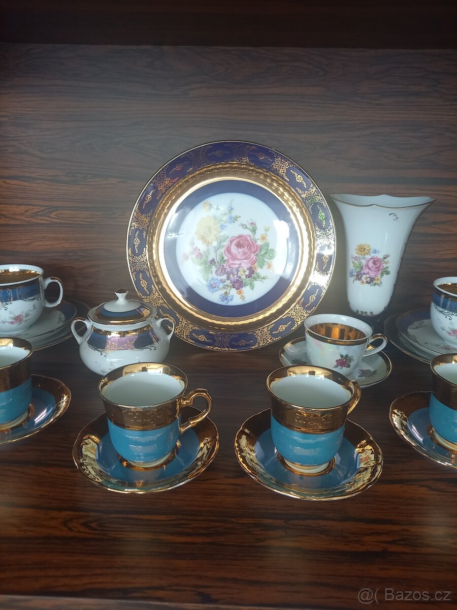 Porcelán se zlatým zdobením