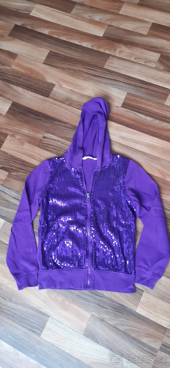dívčí mikina s flitry vel. 146/152 zn. H & M