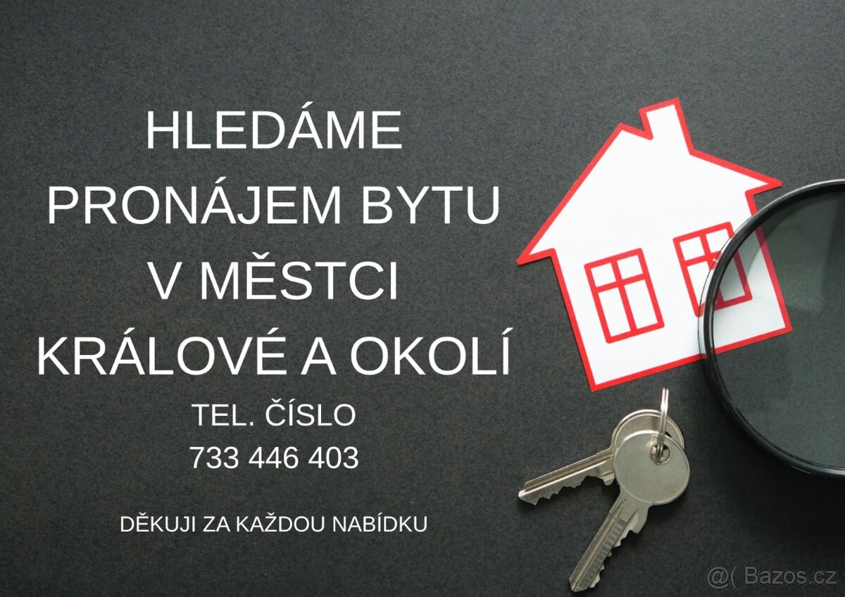 Hledáme pronájem bytu