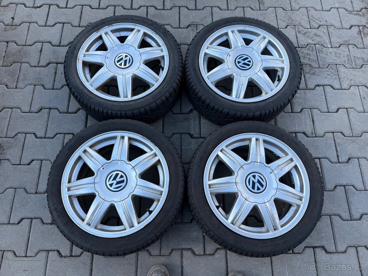 4x al kola 5x100 16 + pneu zimní 205/45 R16
