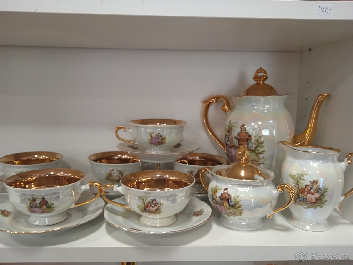 ČAJOVÁ SOUPRAVA SILNĚ ZLACENO
