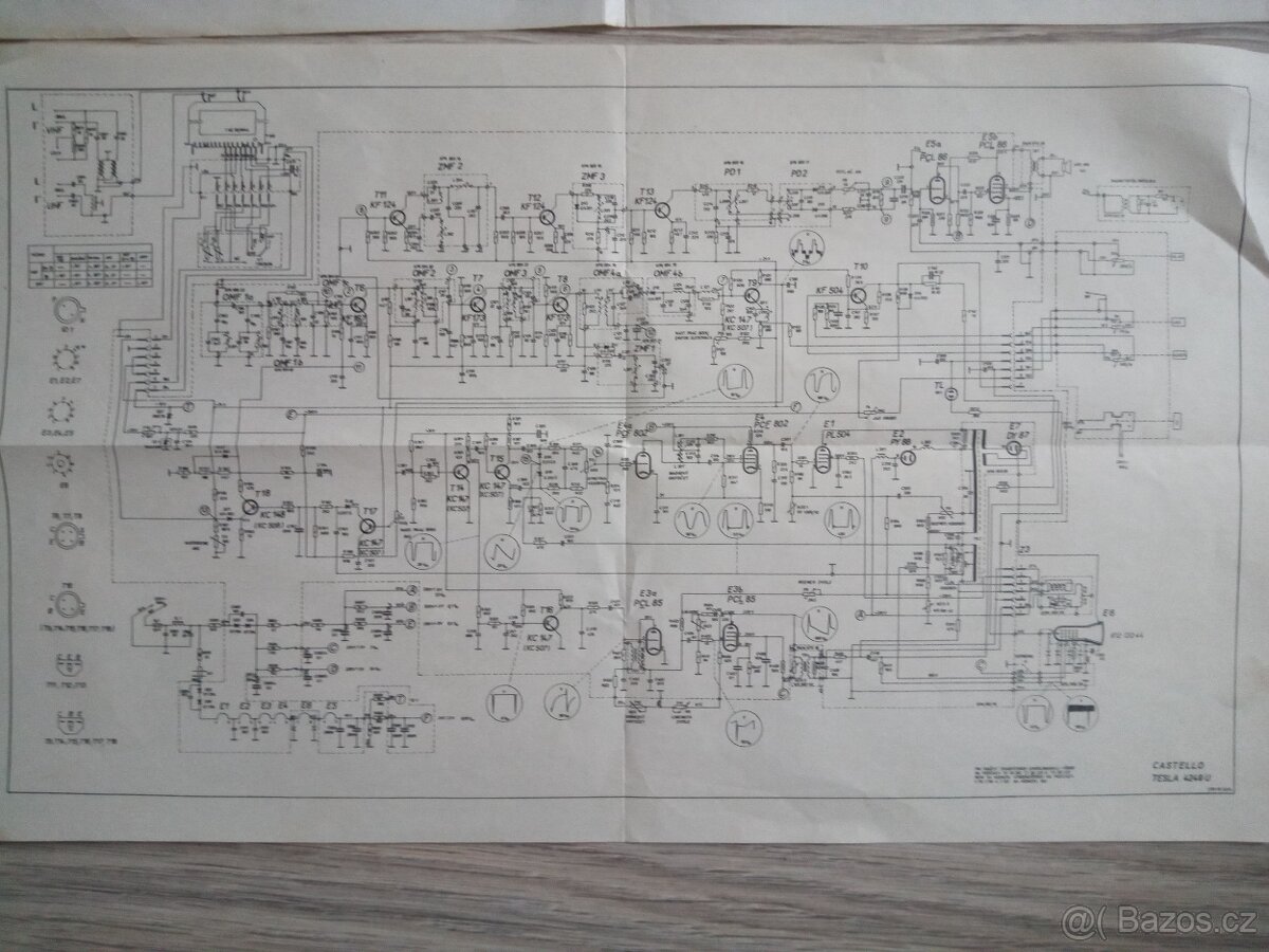PLÁNKY TELEVIZE TESLA 4249, KAROLÍNA 4123 U