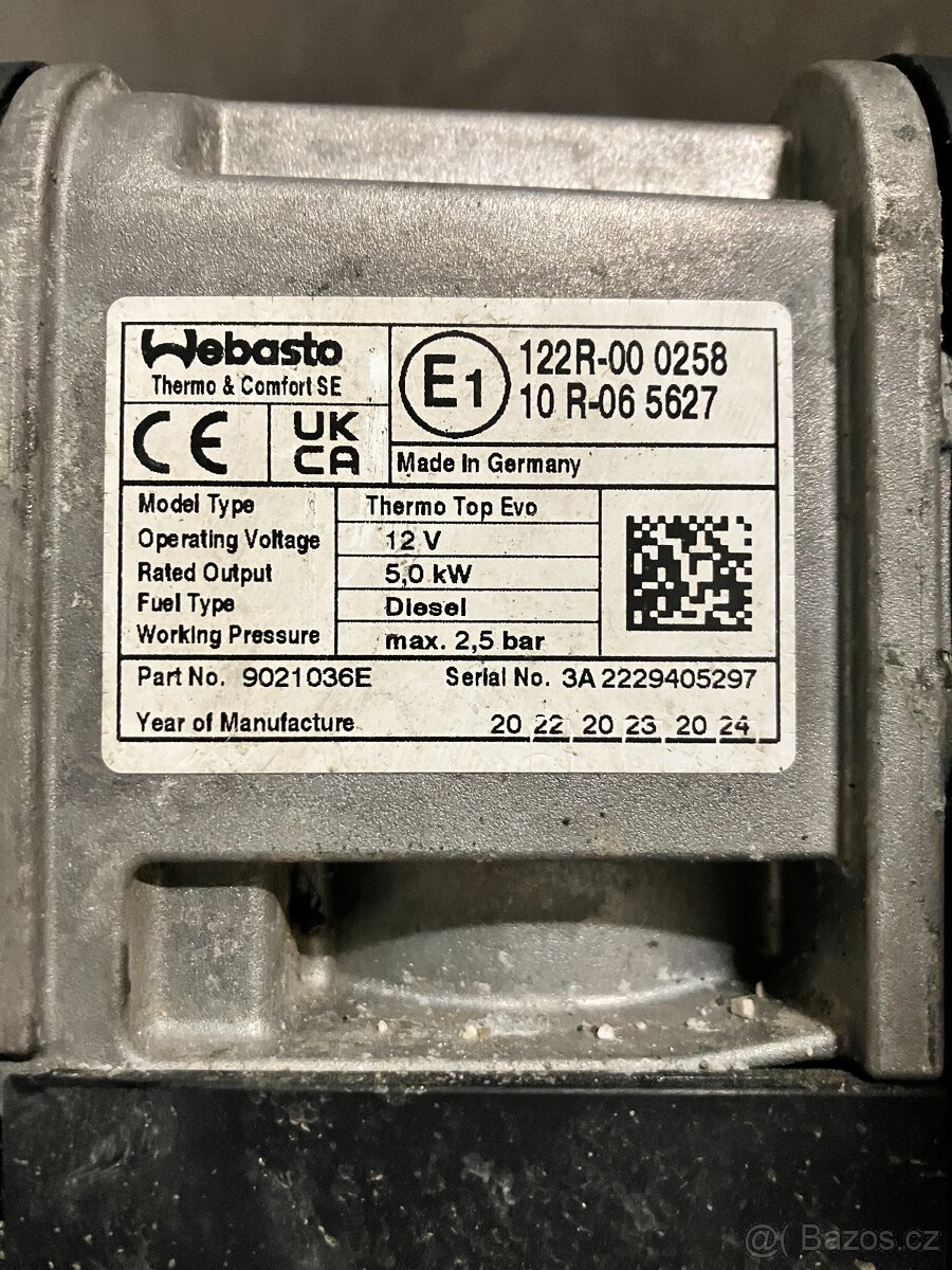 WEBASTO THERMO TOP EVO5, 5KW, 12V.