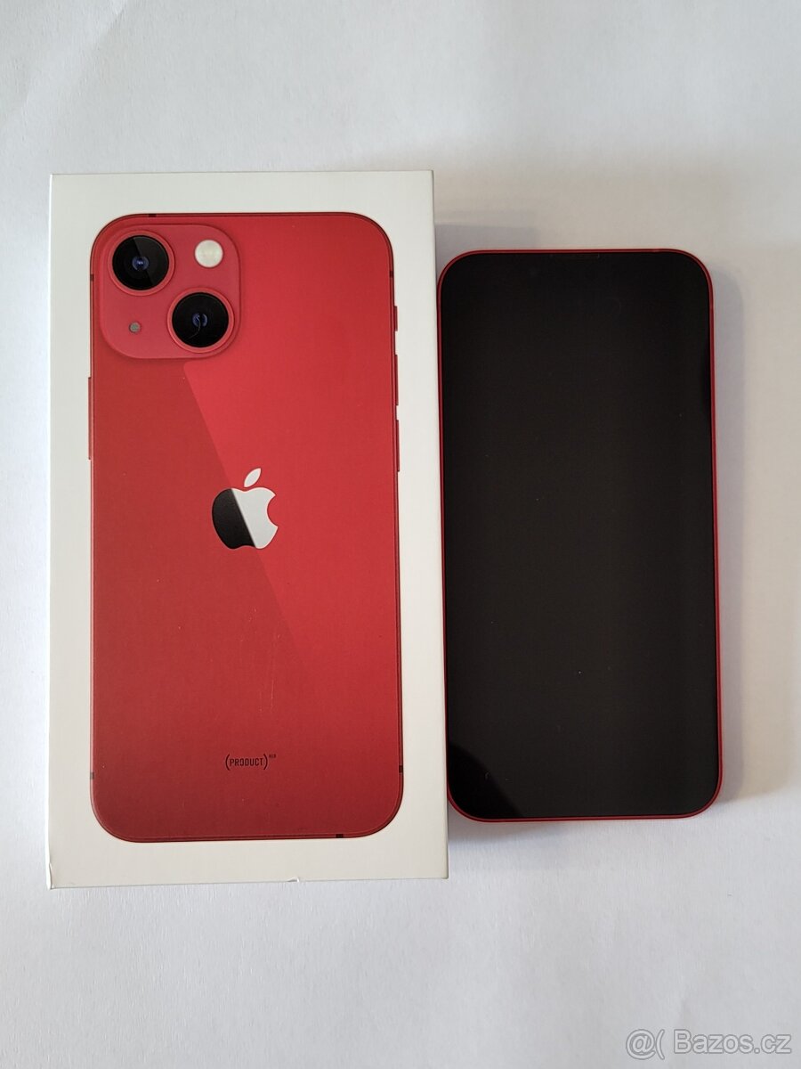 iPhone 13 Mini 128GB červený, TOP STAV, stáří 1 rok, záruka