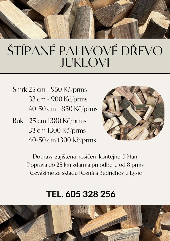 Štípané palivové dřevo měkké/ tvrdé