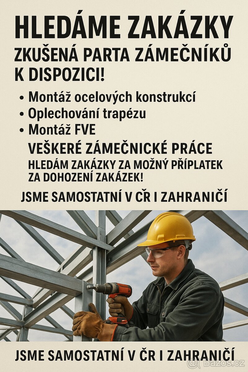 Hledáme zakázky – zkušená parta zámečníků k dispozici