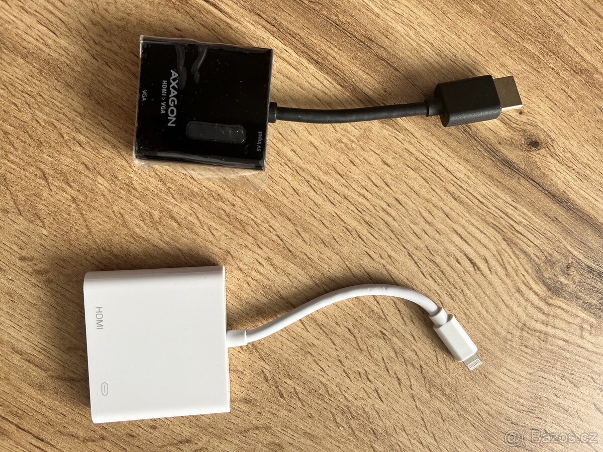 Prodám redukce VGA>HDMI/Apple lightning>HDMI